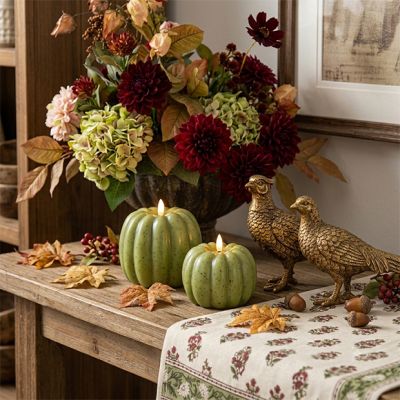 Autumn Green Pumpkin Flameless Candle