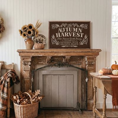 Autumn Harvest Brown Framed Wall Decor