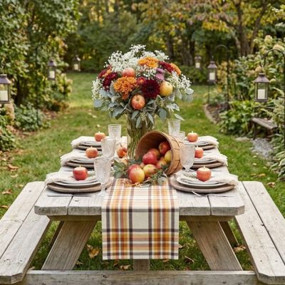 Autumn Harvest Plaid Table Runner