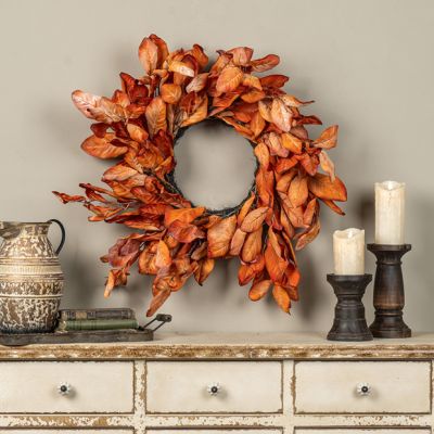 Autumn Hearth Magnolia Leaves Wreath