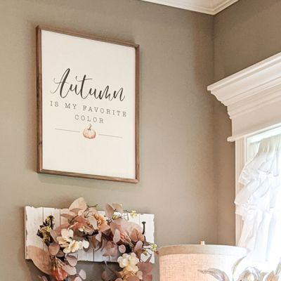 Autumn Is My Favorite Color Pumpkin White Wall Decor