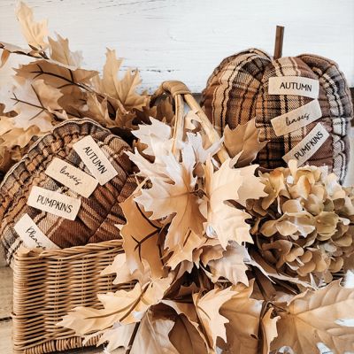 Autumn Leaves Fall Plaid Pumpkin