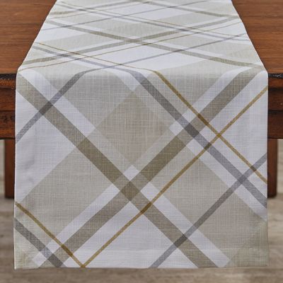 Autumn Neutrals Plaid Table Runner