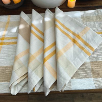 Autumn Plaid Farmhouse Napkins Set of 4