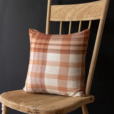 Autumn Plaid Square Accent Pillow