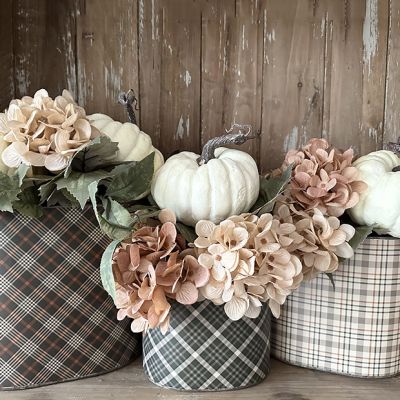 Autumn Plaids Nesting Tin Set of 3