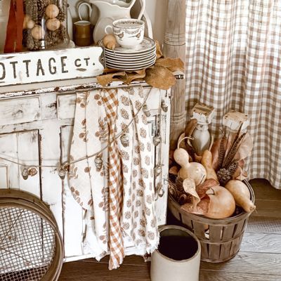 Autumn Tones Patterned Tea Towels Set of 3