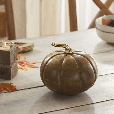 Autumn Walnut Wooden Heirloom Pumpkin
