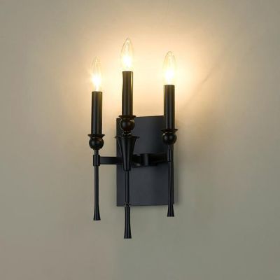 Modern Candelabra Matte Black Wall Sconce