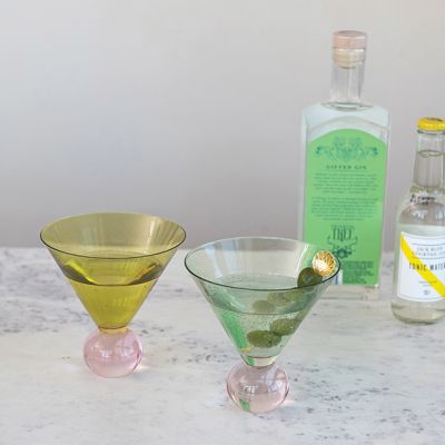 Ball Stem Martini Glass Set of 2