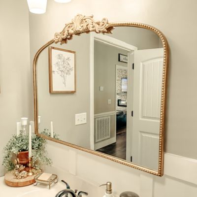 Baroque Inspired Style Gold Mantel Mirror