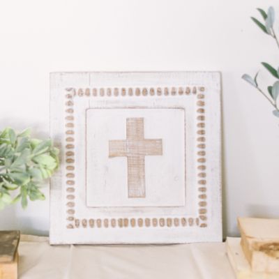 Bead Frame Cross Plaque