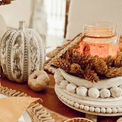 Beaded Decorative Clay Bowl