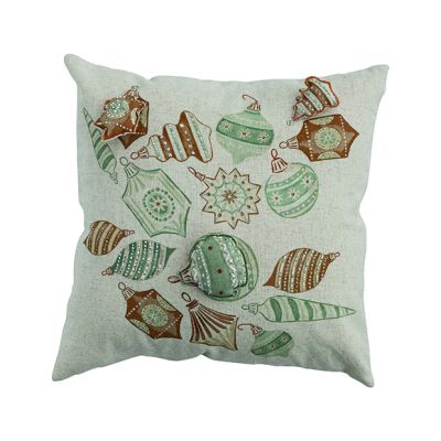 Beaded Holiday Ornaments Square Throw Pillow