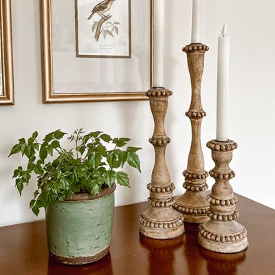 Beaded Taper Candle Holders Set of 3