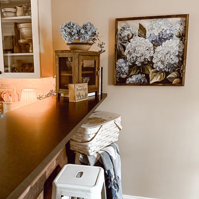 Beautiful Blue Hydrangeas Square Canvas Printed Wall Art