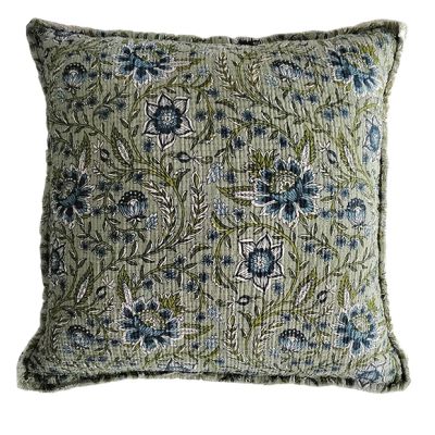 Beautiful Botanical Print Accent Pillow Plumbago