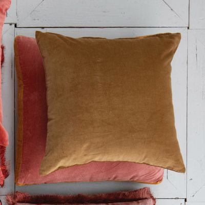 Beautiful Brown Cotton Velvet Accent Pillow