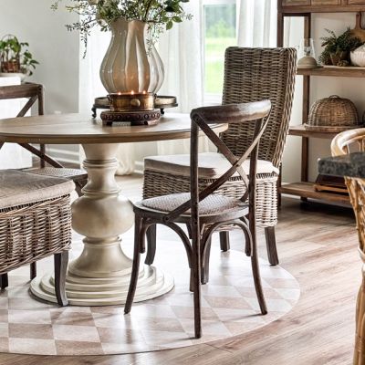 Beige Diamond Pattern Vinyl Rug Mat 8ft Round