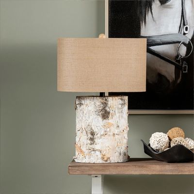 Birch Log Table Lamp