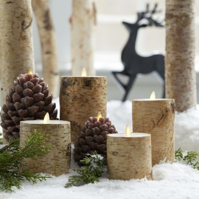 Birch Wrapped Flameless Candle