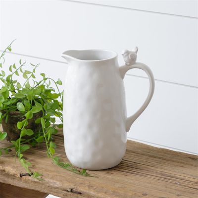 Bird Handled Ceramic Pitcher
