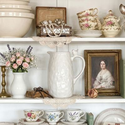 Bird Handled Ceramic Pitcher