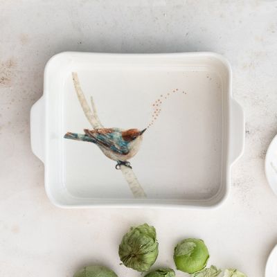 Bird On A Branch Stoneware Baking Dish