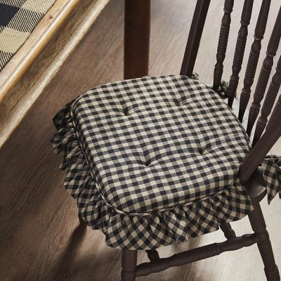 Black and Tan Buffalo Check Chair Cushion Set of 4