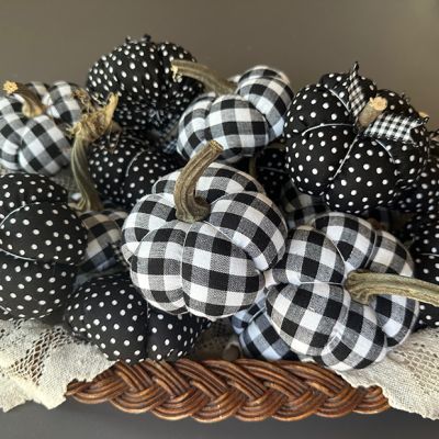 Black and White Pumpkin Bowl Filler Set of 3