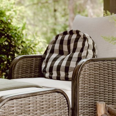 Black Buffalo Check Round Floor Cushion