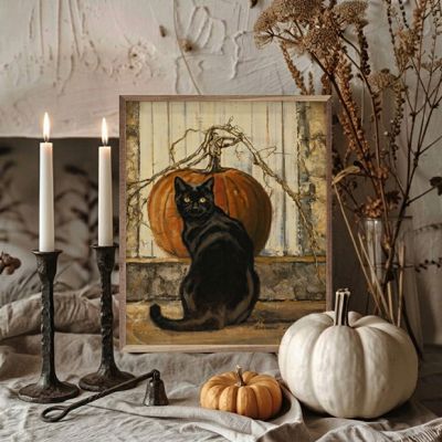 Black Cat Framed Wall Art