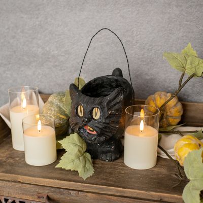 Black Cat Paper Mache Basket