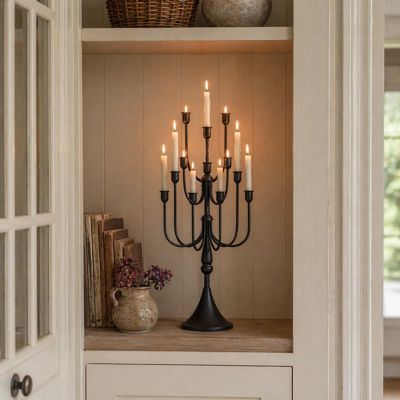Black Iron Candelabra
