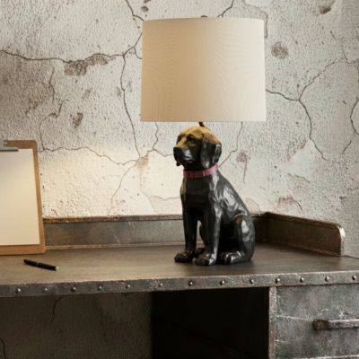 Black Lab Table Lamp with Shade