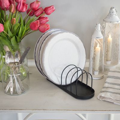 Black Metal 6 Plate Rack