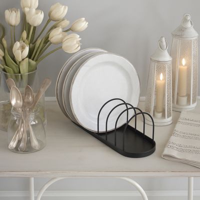 Black Metal 6 Plate Rack