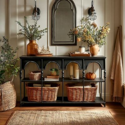 Black Metal Portico Table | SHIPS FREE