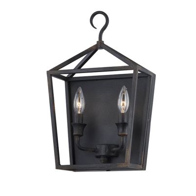 Black Metal Sconce With Hook