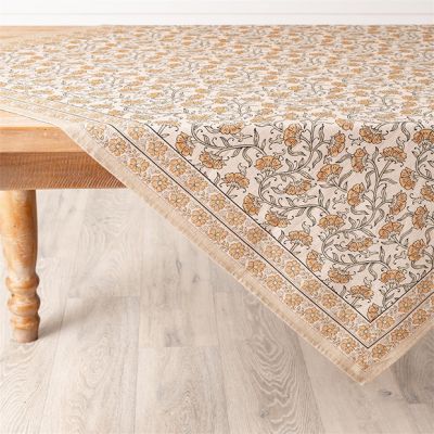Block Print Dandelion Tablecloth