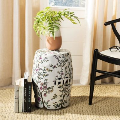 Blooming Tree Glazed Ceramic Garden Stool
