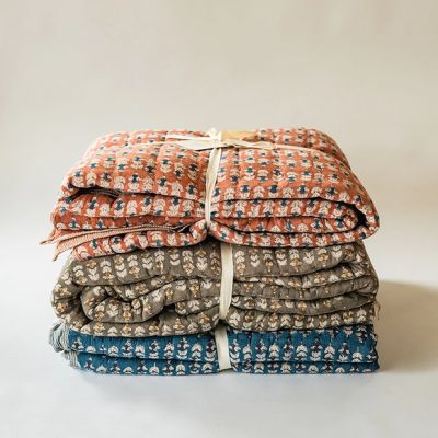 Blossom Floral Block Print Quilt