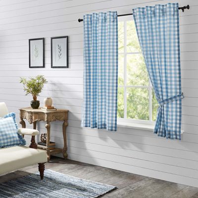 Blue Buffalo Check 63x36 Curtain Panel Set of 2