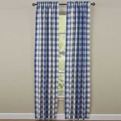 Blue Check Window Panel Set of 2