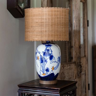 Blue Floral Bold and Beautiful Table Lamp