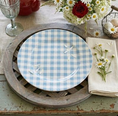 Blue Gingham Check Charger Plate