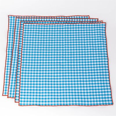 Blue Gingham Check Cotton Napkin