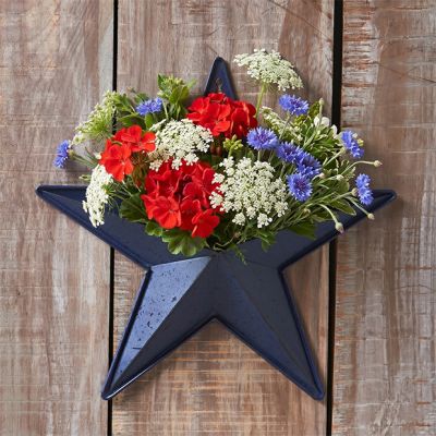 Blue Metal Star Hanging Wall Pocket 12 Inch