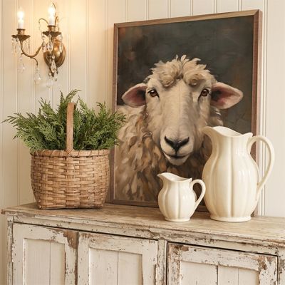 Blue Rust Sheep Framed Wall Decor