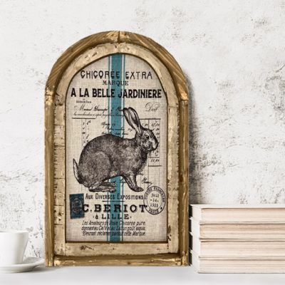 Blue Stripe Rabbit Framed Wall Art